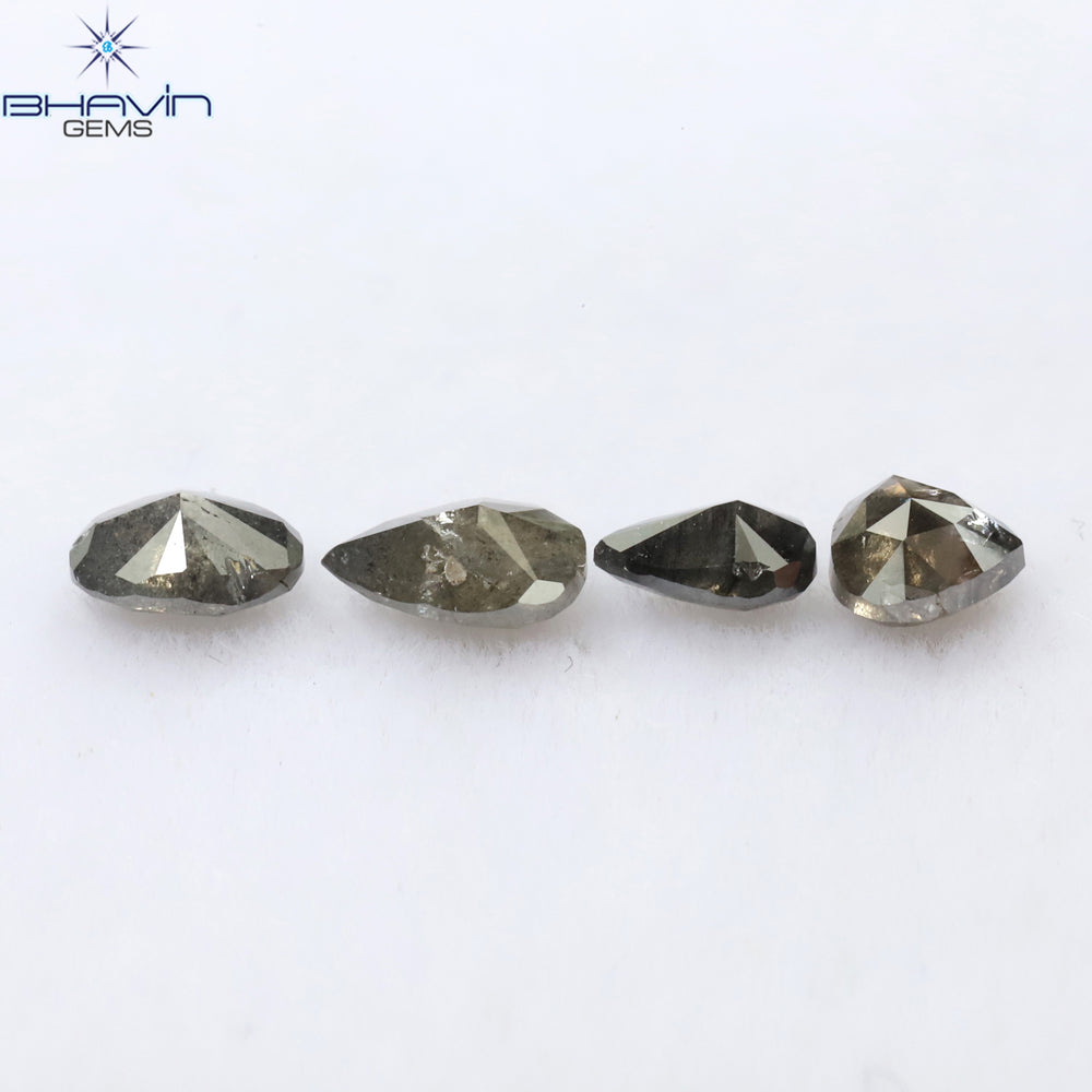 0.83 CT/4 PCS Mix Shape Natural Diamond Salt And Pepper Color I3 Clarity (4.95 MM)