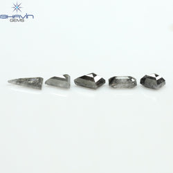 1.04 CT/5 PCS Mix Shape Natural Diamond Salt And Pepper Color I3 Clarity (5.75 MM)