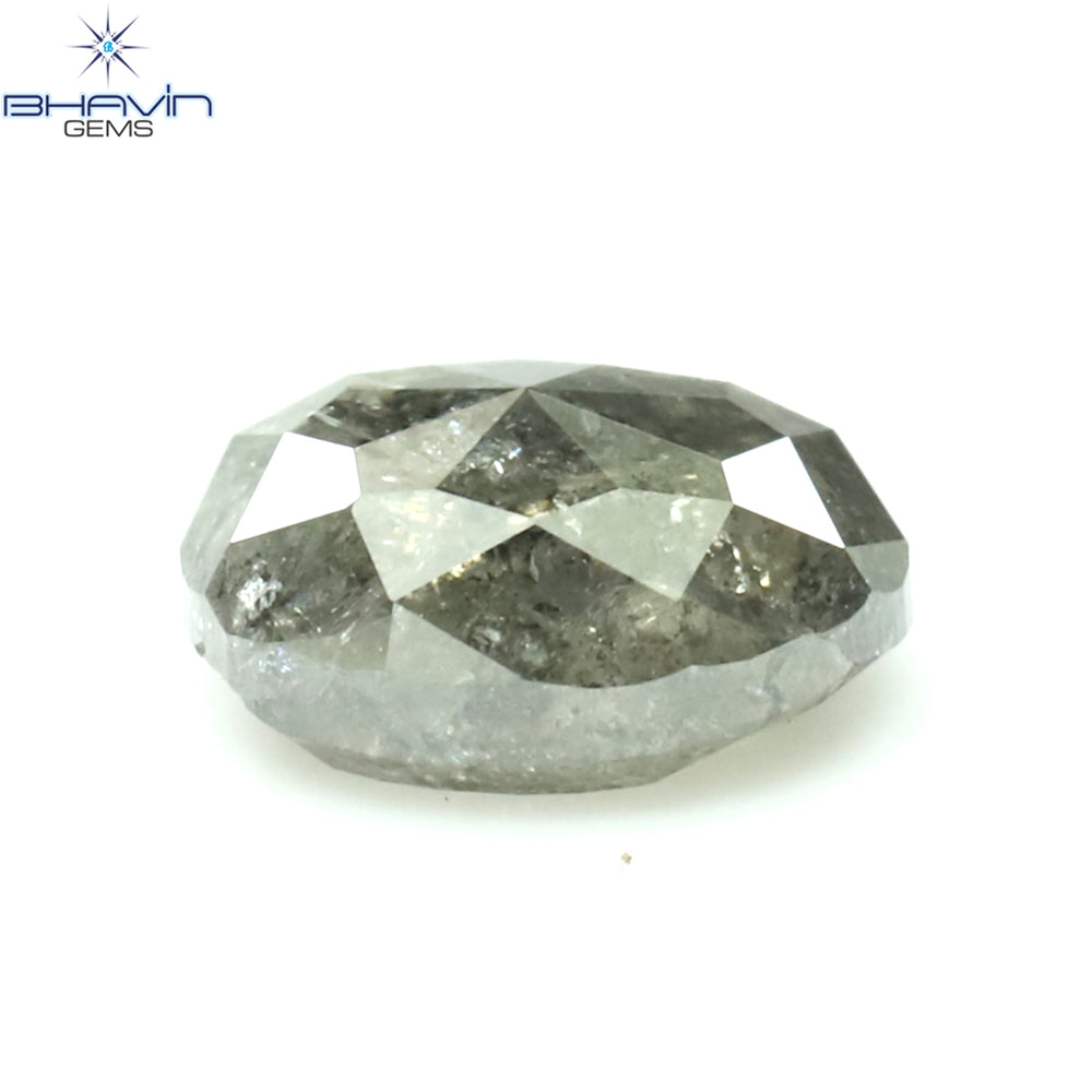 0.43 CT オーバルシェイプ ナチュラル ダイヤモンド ソルト アンド パッパー カラー I3 クラリティ (5.18 MM)