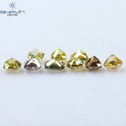 0.81 CT/9 Pcs Radiant Shape Natural Diamond Mix Color VS2 Clarity (2.93 MM)