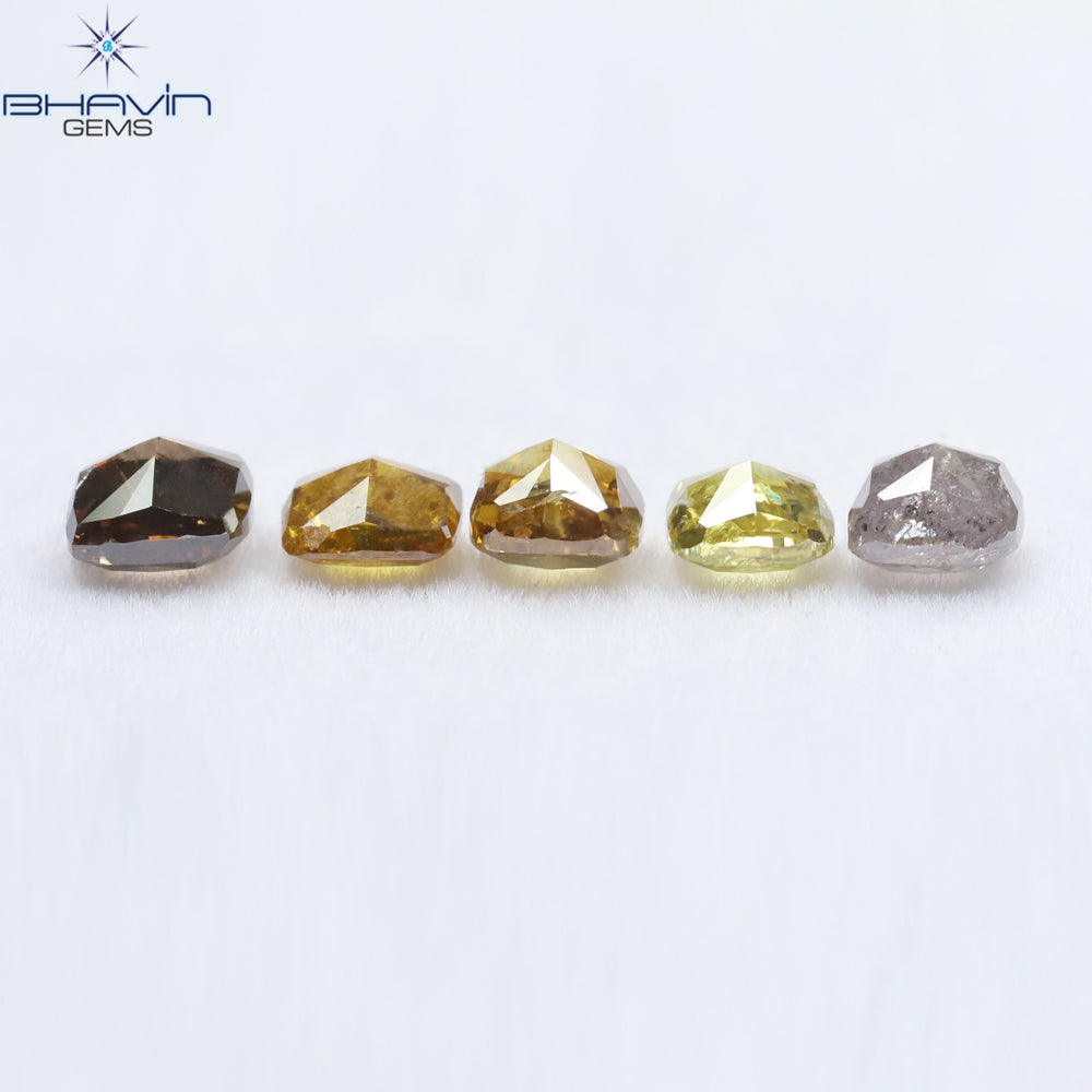 1.23 CT/5 Pcs Cushion Shape Natural Diamond Mix Color SI2 Clarity (3.75 MM)