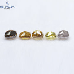 1.23 CT/5 Pcs Cushion Shape Natural Diamond Mix Color SI2 Clarity (3.75 MM)