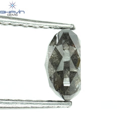 0.88 CT Oval Shape Natural Diamond Salt And Pepper Color I3 Clarity (6.28 MM)