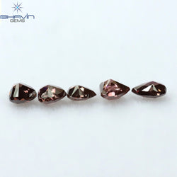 0.75 CT/5 Pcs Mix Shape Natural Diamond Pink Color SI2 Clarity (4.00 MM)