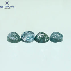 1.05 CT、ノーカット ポルキ シェイプ、天然ダイヤモンド、ブルー カラー、I3 クラリティ (5.42 MM)