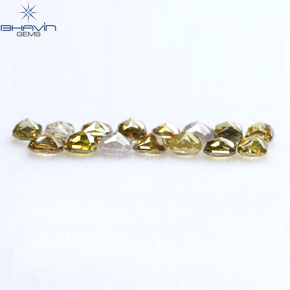 1.93 CT/15 Pcs Cushion Shape Natural Diamond Mix Color SI Clarity (3.30 MM)