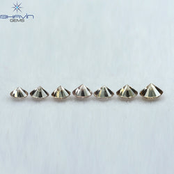 0.56 CT/7 Pcs Round Shape Natural Loose Diamond Brown Pink (Argyle) Color VS2 Clarity (3.20 MM)
