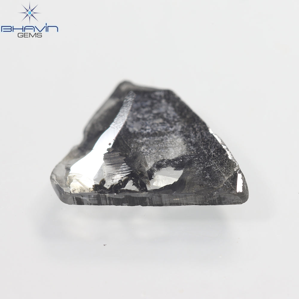 2.08 CT Slice Shape Natural Diamond Salt And Pepper Color I3 Clarity (12.60 MM)