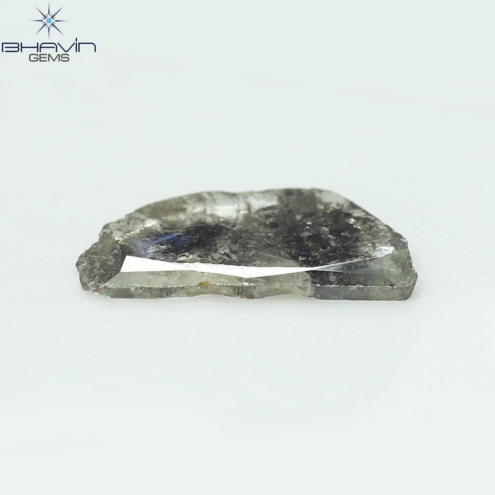 3.42 CT Slice Shape Natural Diamond Salt And Pepper Color I3 Clarity (18.84 MM)