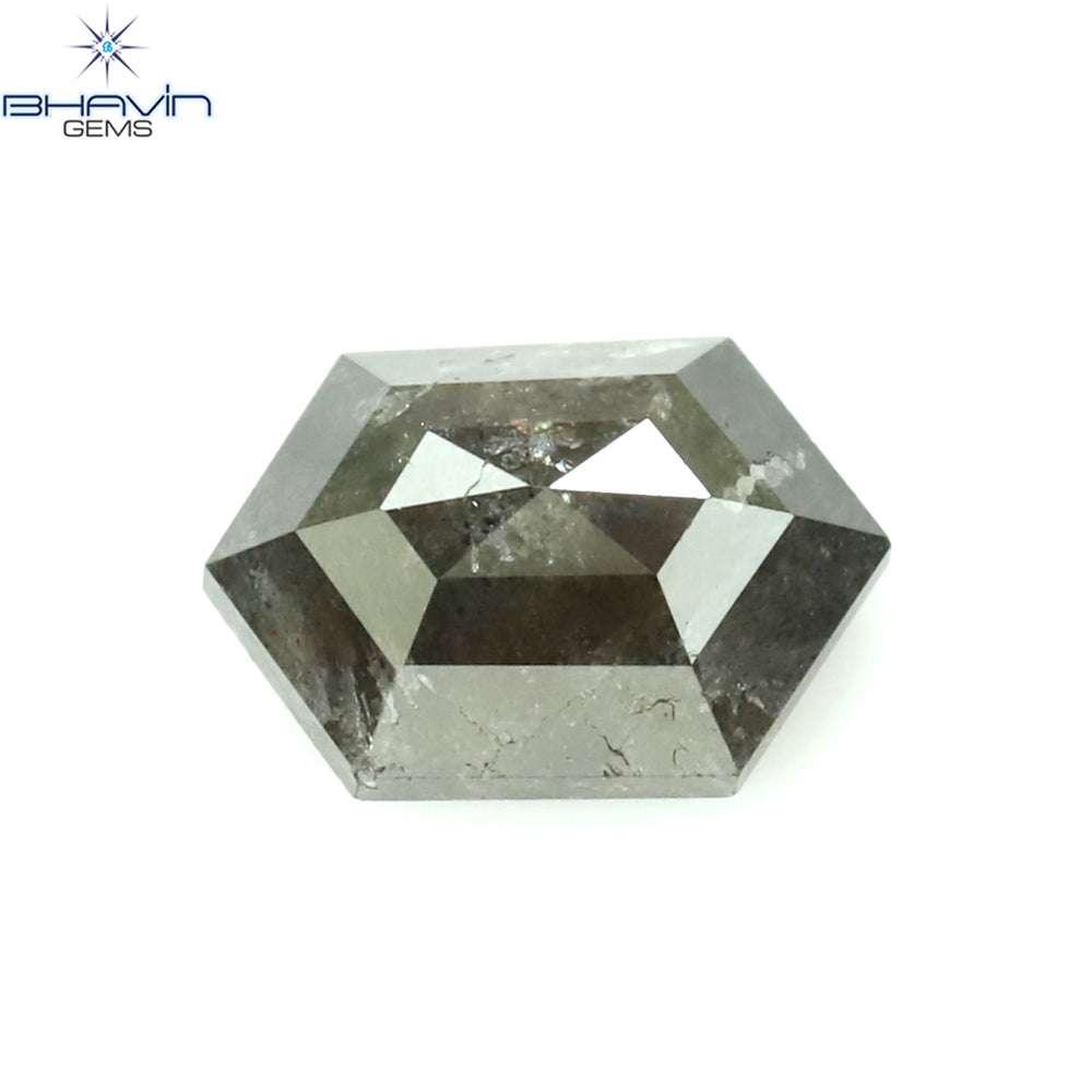 0.48 CT 六角形 天然ルース ダイヤモンド ソルト アンド ペッパー カラー I3 クラリティ (5.06 MM)