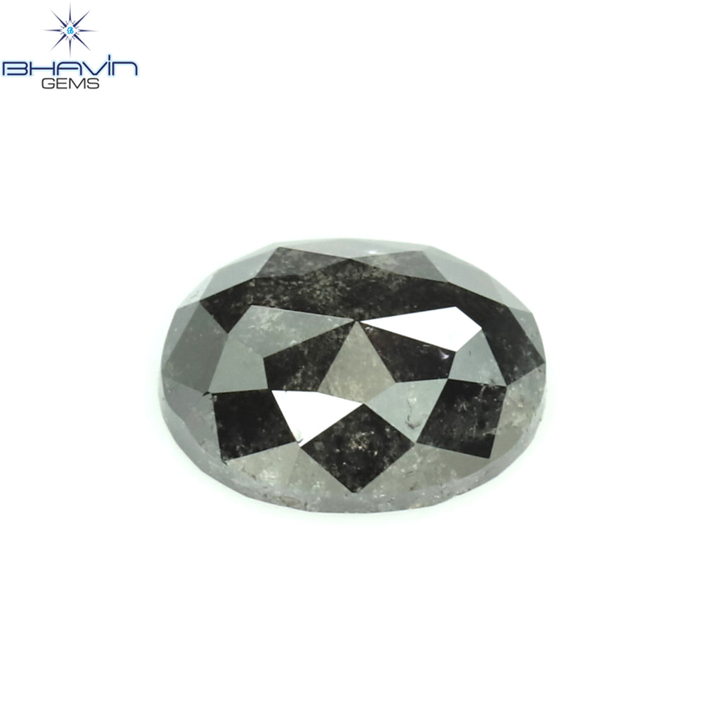 0.50 CT Oval Shape Natural Diamond Salt And Pepper Color I3 Clarity (5.56 MM)