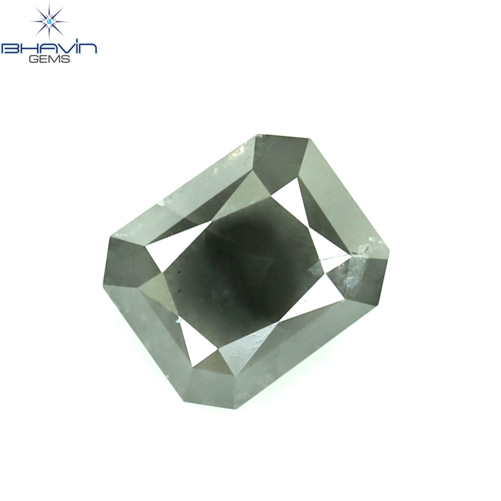 0.35 CT Radiant Shape Natural Diamond Gray Color I3 Clarity (4.00 MM)