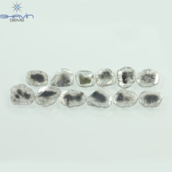 3.23 CT/12 Pcs Slice Shape Natural Diamond Salt And Pepper Color I3 Clarity (7.17 MM)