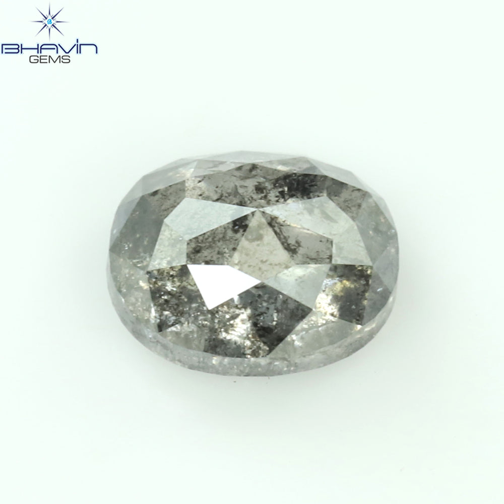 0.76 CT Oval Shape Natural Diamond Salt And Pepper Color I3 Clarity (5.72 MM)