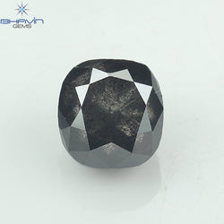 1.11 CT Cushion Shape Salt and Pepper Color Diamond Clarity I3 (5.59 MM)