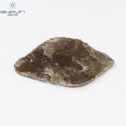 5.26 CT Slice Shape Natural Loose Diamond Brown Color I3 Clarity (23.05 MM)