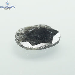 0.89 CT Slice Shape Natural Diamond Salt And Pepper Color I3 Clarity (9.81 MM)