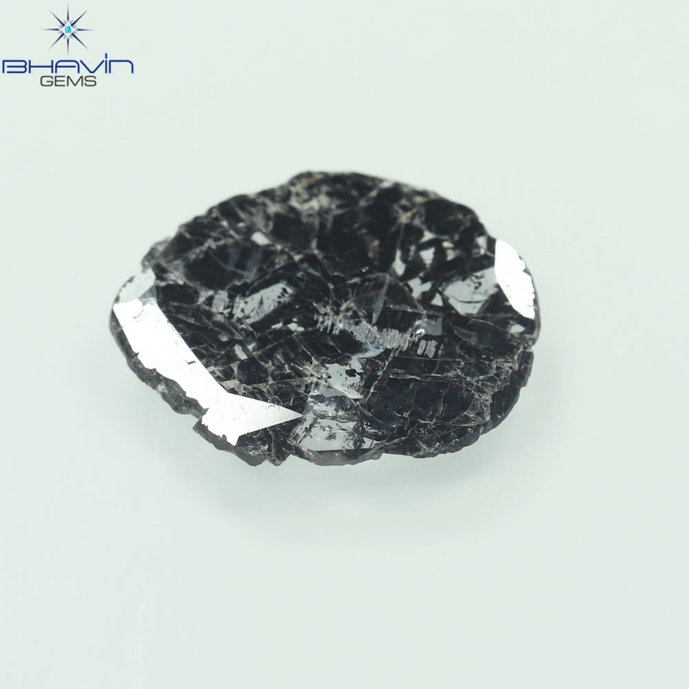 2.13 CT Slice Shape Natural Diamond Salt And Pepper Color I3 Clarity (14.50 MM)