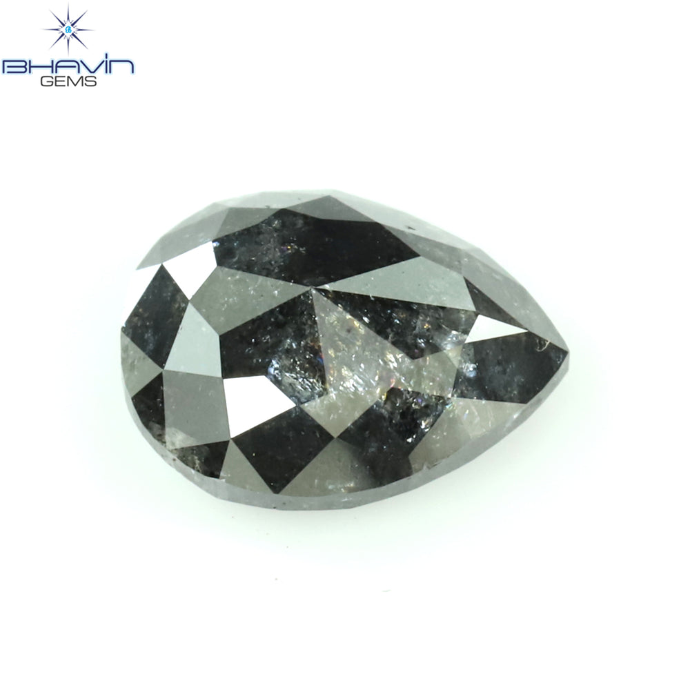 1.44 CT Pear Shape Natural Loose Diamond Salt And Pepper Color I3 Clarity (7.78 MM)