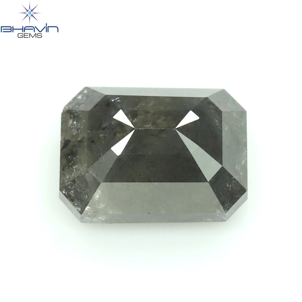 1.00 CT アッシャー シェイプ ナチュラル ダイヤモンド ソルト アンド ペッパー カラー I3 クラリティ (5.72 MM)