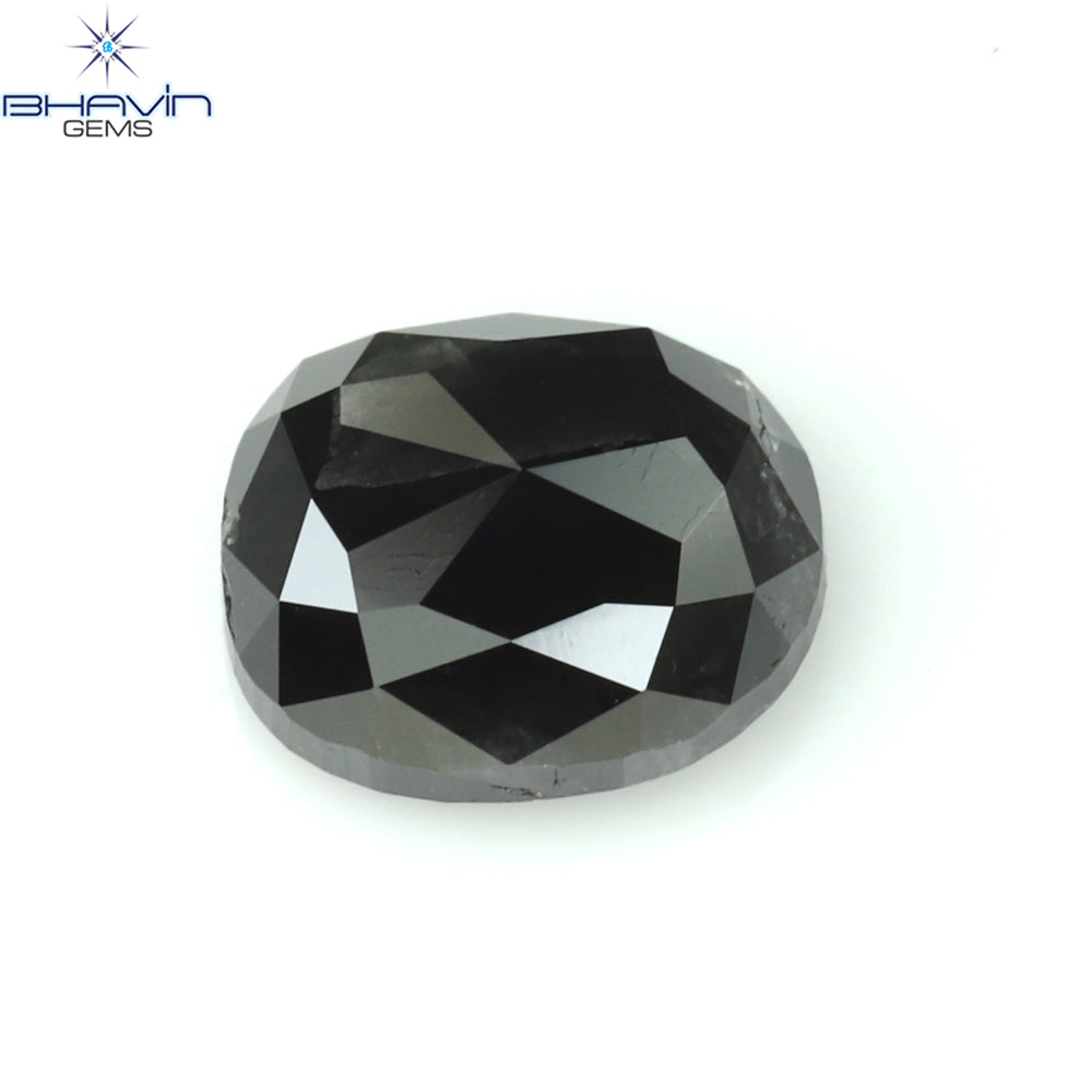 0.77 CT Oval Shape Natural Diamond Black Color I3 Clarity (5.95 MM)