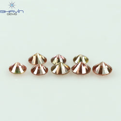 0.18 CT/8 ピース ラウンド シェイプ ナチュラル ルース ダイヤモンド ピンク カラー SI クラリティ (1.90 MM)