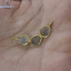 Diamond Pendant, Slice Diamond, Salt And Pepper Diamond, Yellow Gold Pendant, Bridal Necklace, Pendant