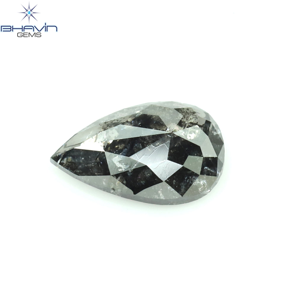0.64 CT Pear Shape Natural Loose Diamond Salt And Pepper Color I3 Clarity (7.47 MM)