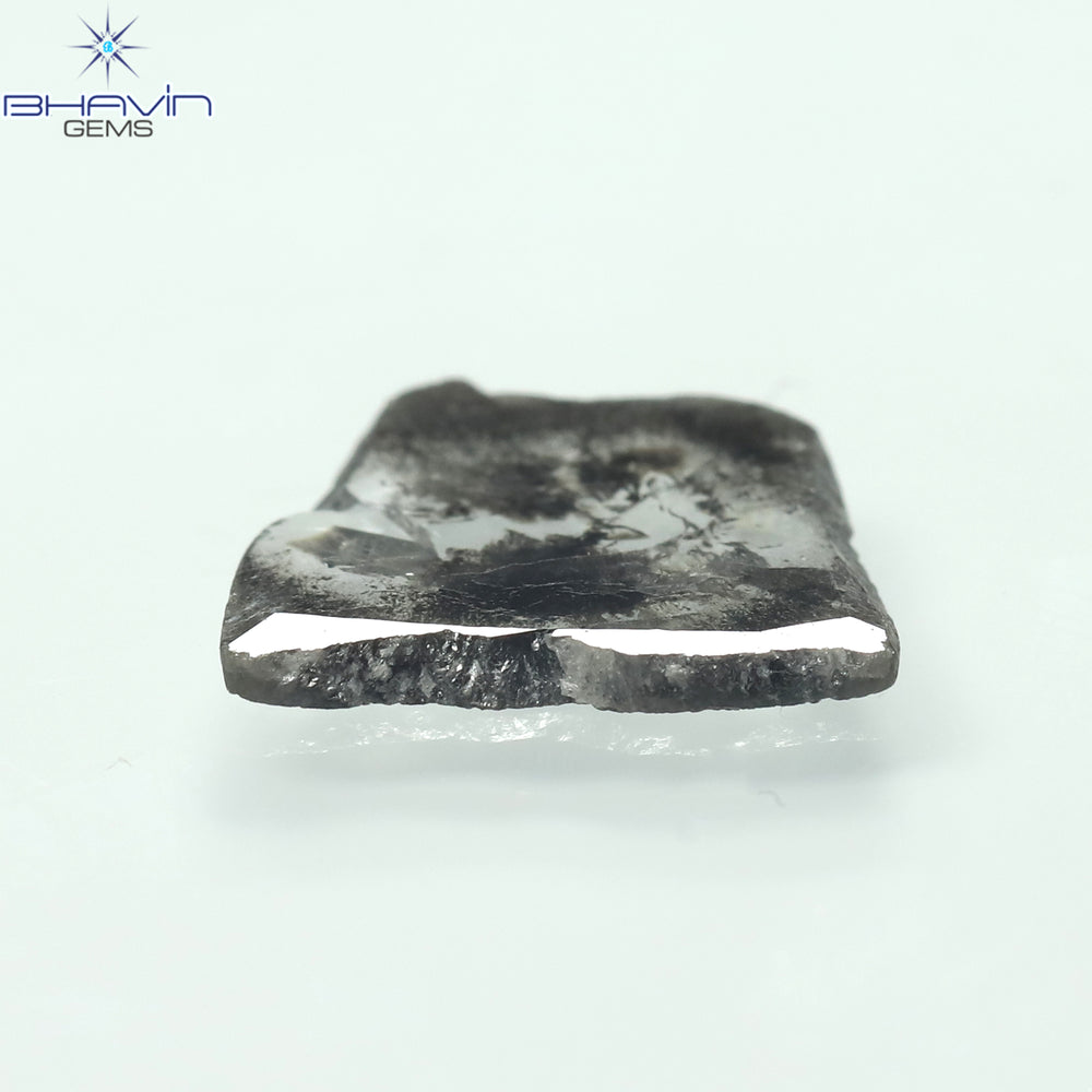 1.29 CT Slice Shape Natural Diamond Salt And Pepper Color I3 Clarity (10.78 MM)