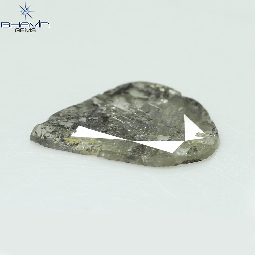 3.23 CT Pear Slice Shape Natural Diamond Salt And Pepper Color I3 Clarity (16.28 MM)