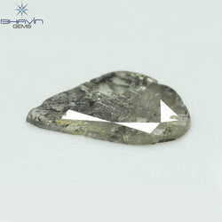 3.23 CT Pear Slice Shape Natural Diamond Salt And Pepper Color I3 Clarity (16.28 MM)