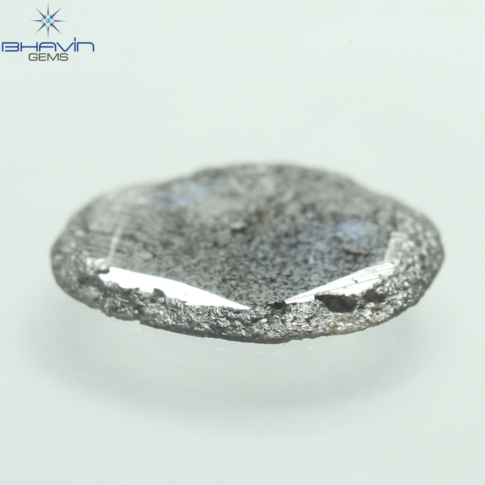 0.92 CT Slice Shape Natural Diamond  Salt And Pepper Color I3 Clarity (10.75 MM)