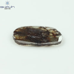 3.54 CT Slice Shape Natural Loose Diamond Brown Color I3 Clarity (16.30 MM)