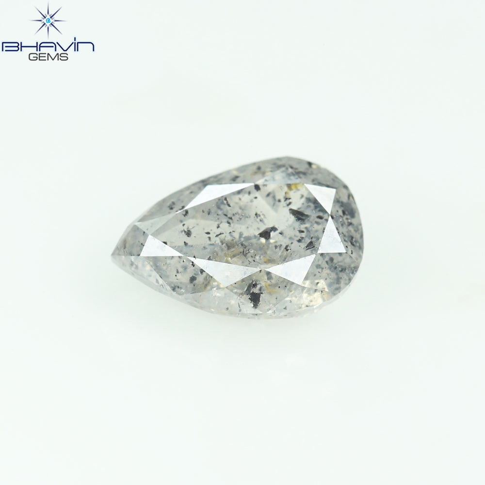 1.03 CT Pear Shape Natural Diamond Salt And pepper Color I3 Clarity (7.61 MM)
