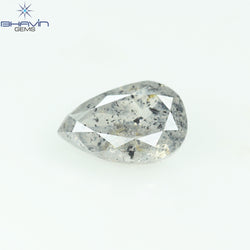 1.03 CT Pear Shape Natural Diamond Salt And pepper Color I3 Clarity (7.61 MM)