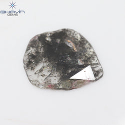 3.67 CT Pear Slice Shape Natural Diamond Salt And Pepper Color I3 Clarity (17.07 MM)