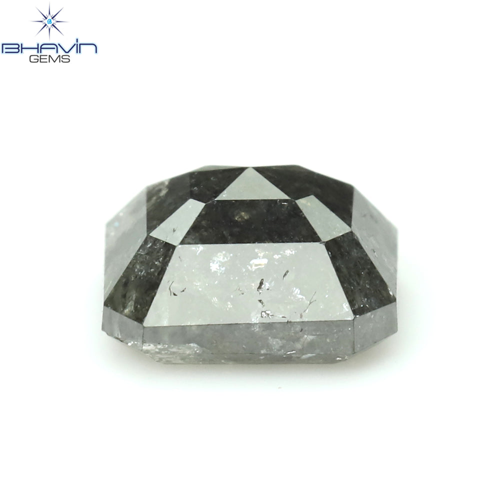 1.00 CT アッシャー シェイプ ナチュラル ダイヤモンド ソルト アンド ペッパー カラー I3 クラリティ (5.72 MM)