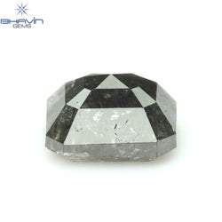 1.00 CT アッシャー シェイプ ナチュラル ダイヤモンド ソルト アンド ペッパー カラー I3 クラリティ (5.72 MM)