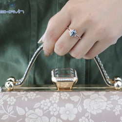 Hexagon Diamond Salt And Pepper Diamond Natural Diamond Ring Gold Ring Engagement Ring