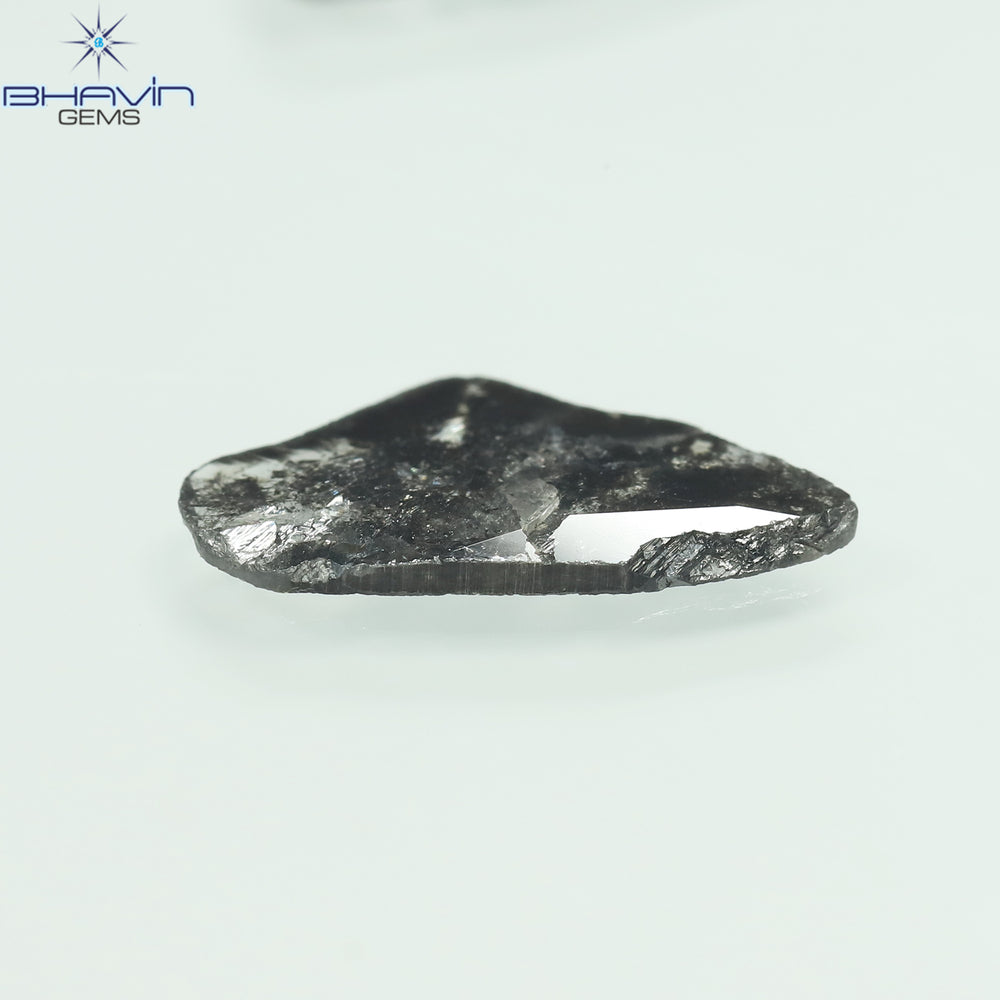 1.76 CT Slice Shape Natural Diamond Salt And Pepper Color I3 Clarity (14.15 MM)