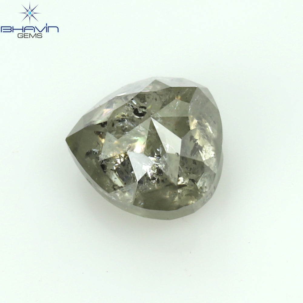 0.61 CT Heart Shape Natural Diamond Salt And pepper Color I3 Clarity (4.85 MM)