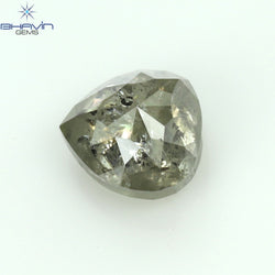 0.61 CT Heart Shape Natural Diamond Salt And pepper Color I3 Clarity (4.85 MM)