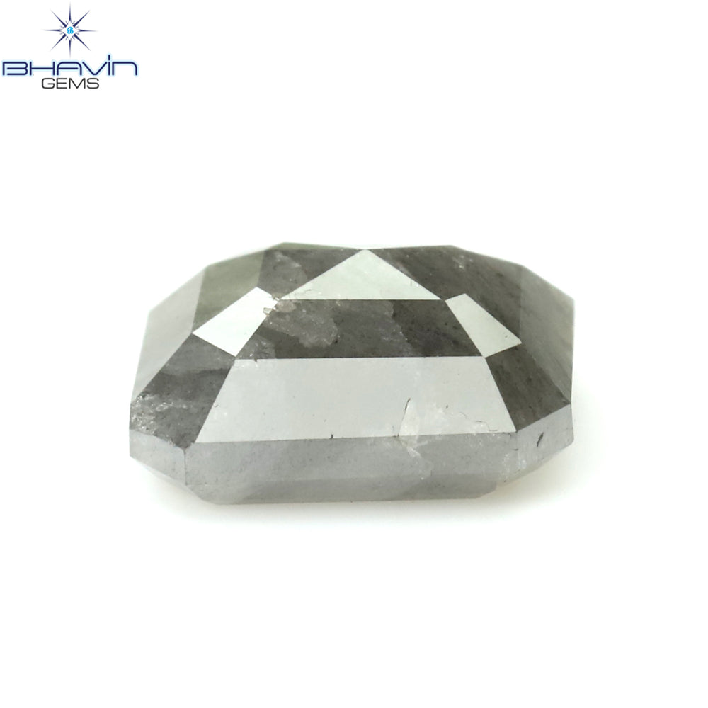 1.00 CT アッシャー シェイプ ナチュラル ダイヤモンド ソルト アンド ペッパー カラー I3 クラリティ (5.72 MM)