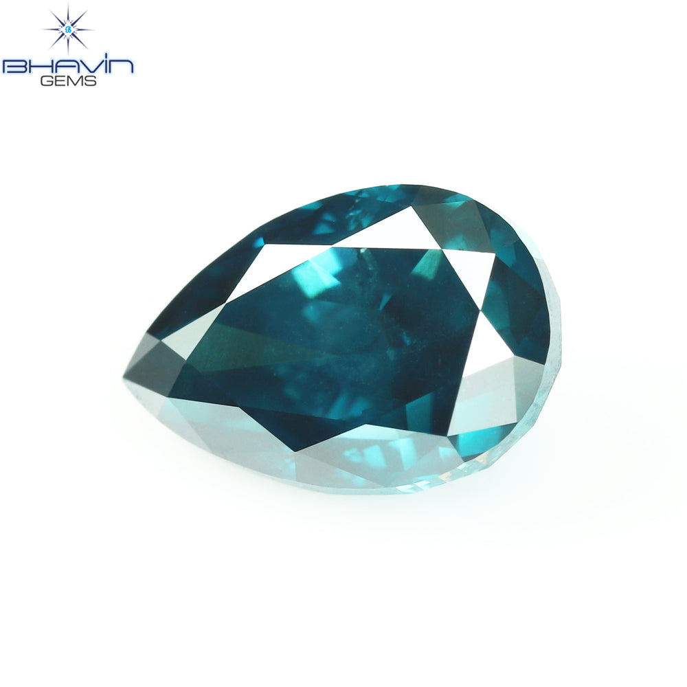 0.90 CT, Pear Diamond, Natural loose diamond, Pear Cut, Green Color, Blue Color, Gifts, Rings, Diamond, Jewelry, Diamond Ring, TFS-171
