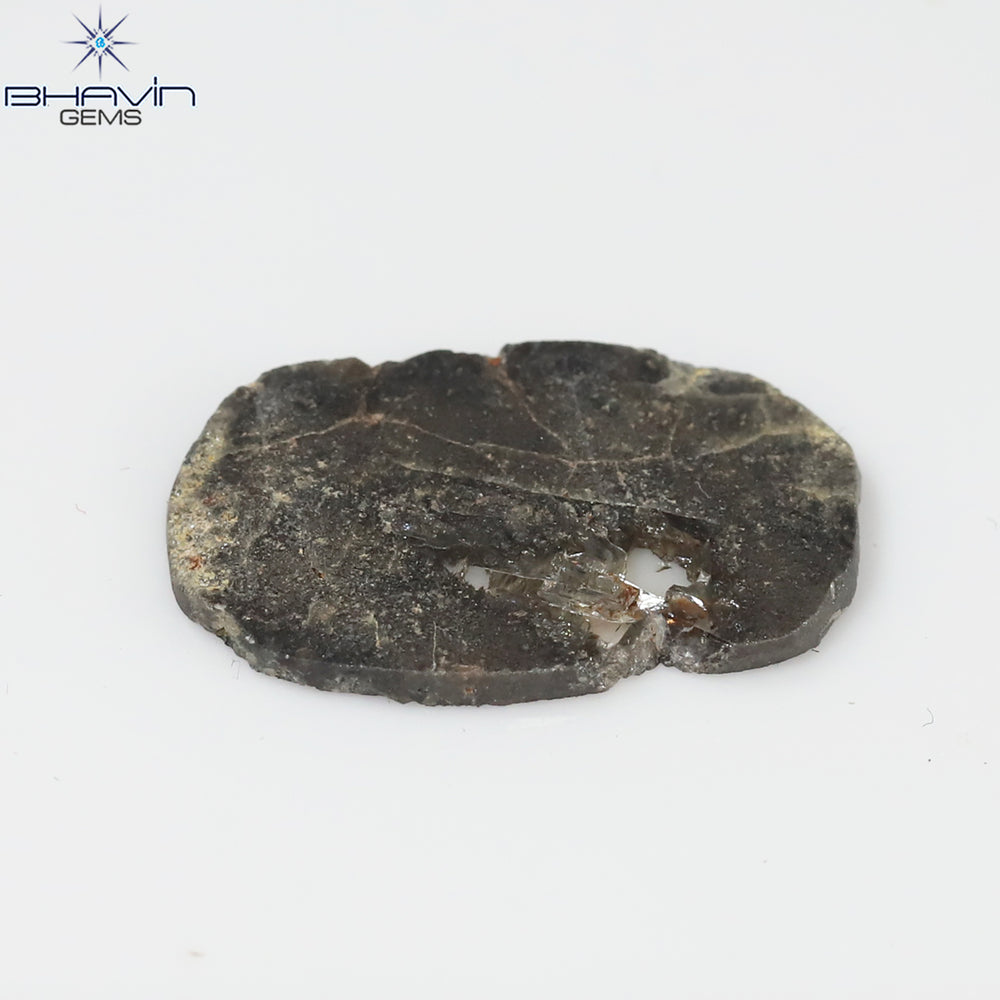 3.00 CT Slice Shape Natural Diamond Salt And Pepper Color I3 Clarity (17.17 MM)