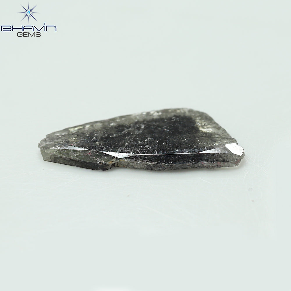 4.08 CT Slice Shape Natural Diamond Salt And Pepper Color I3 Clarity (19.63 MM)