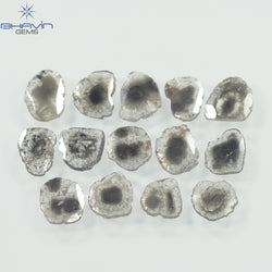 3.16 CT/14 Pcs Slice Shape Natural Diamond Salt And Pepper Color I3 Clarity (6.68 MM)