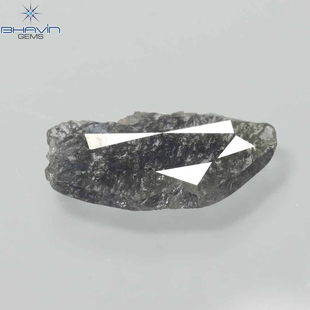 1.23 CT Slice Shape Natural Diamond Salt And Pepper Color I3 Clarity (14.00 MM)