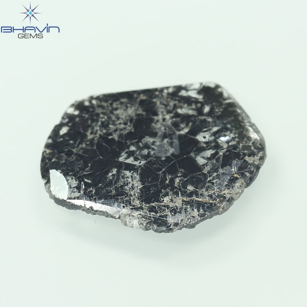 3.79 CT Slice Shape Natural Diamond Salt And Pepper Color I3 Clarity (17.00 MM)