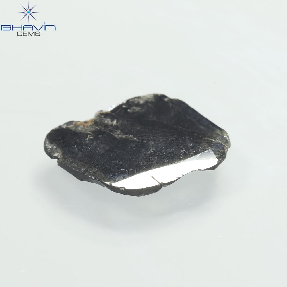 1.14 CT Slice Shape Natural Diamond Salt And Pepper Color I3 Clarity (13.00 MM)